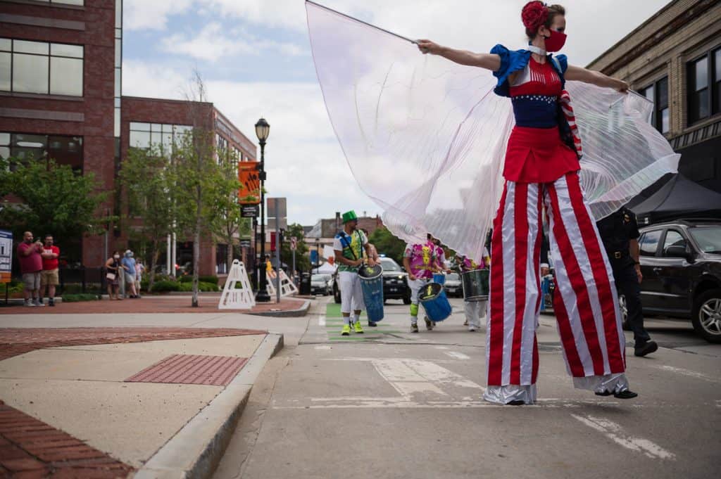 stilt walker