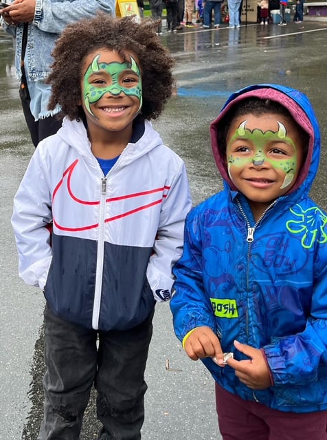 Youngsters show off painted faces