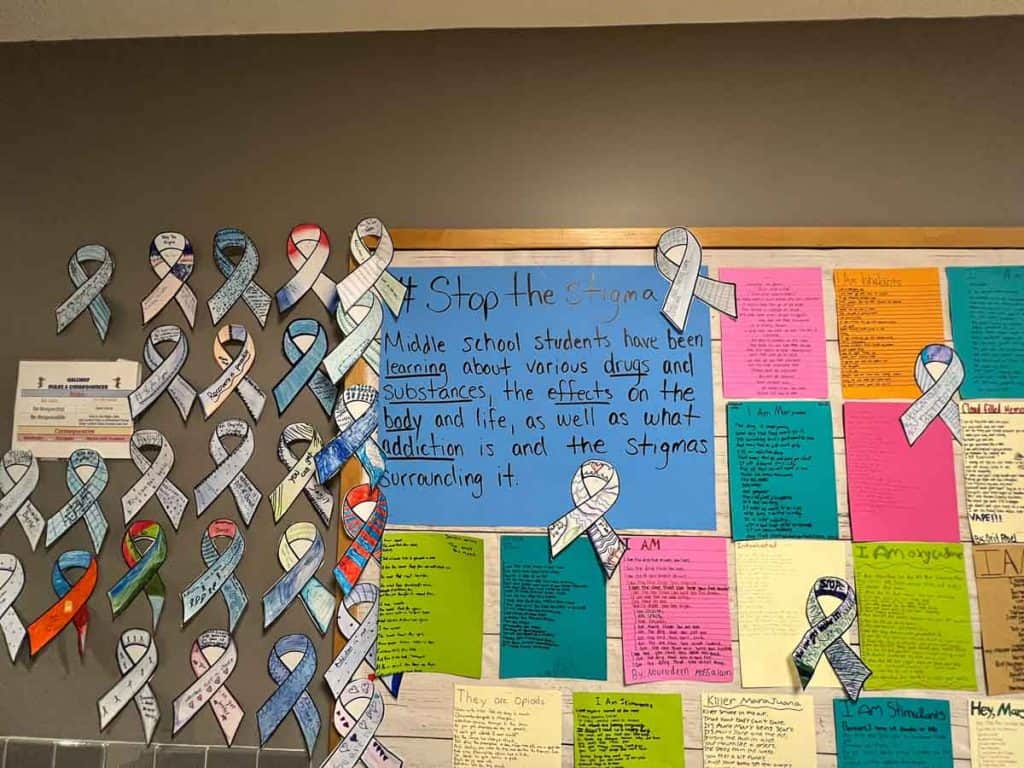 Letters and Ribbons the students created about Stigma at the Linden School-2
