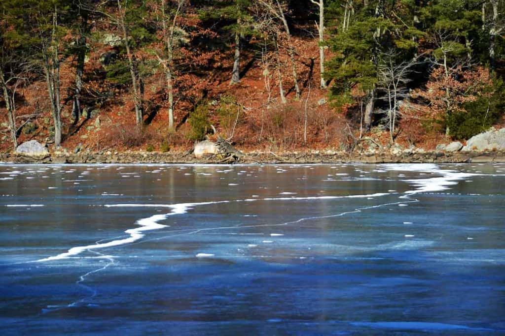 WINTER ART Ice melting and re-forming on the surface of Birch Pond create different patterns every day-2