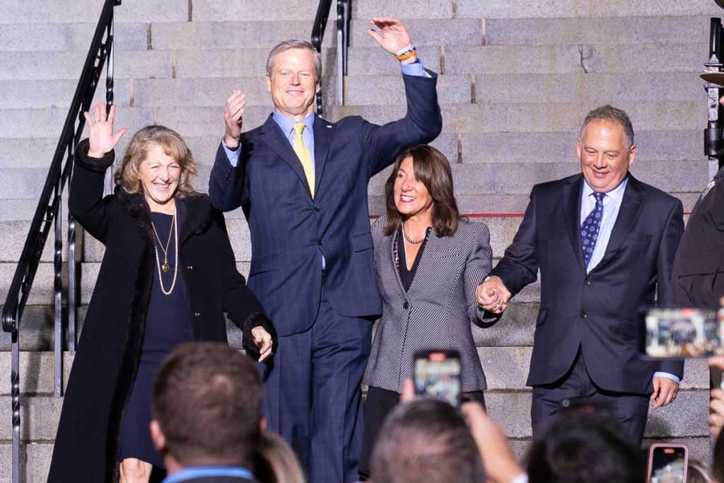 Governor Charlie Baker Exits Statehouse