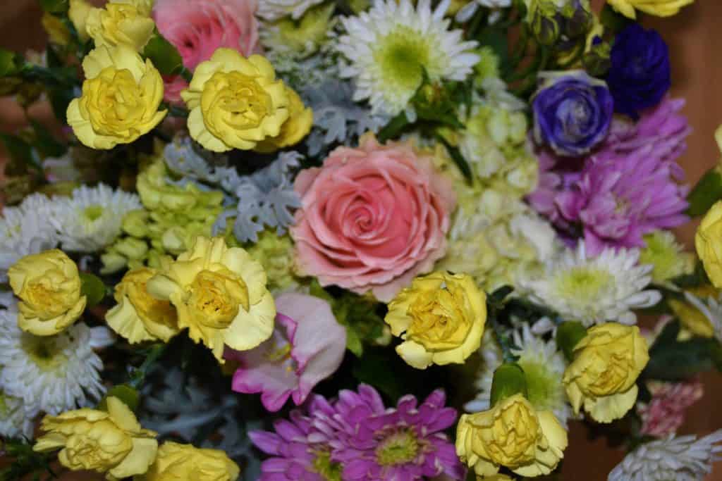 A bouquet of pale yellow carnations-2