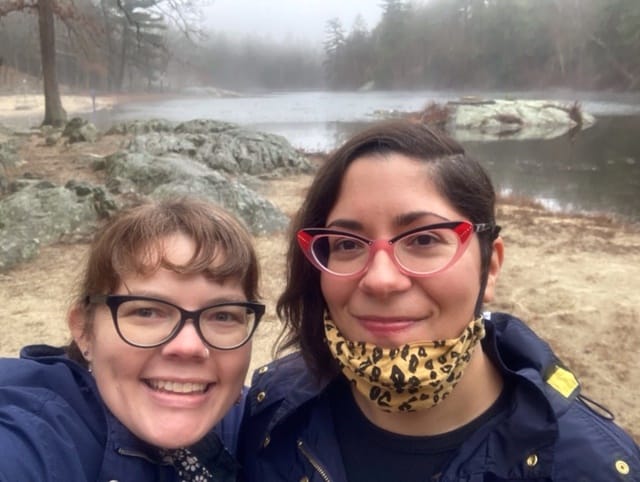 A TIME FOR FRIENDS Val Kappa and Hannah Richardson of Saugus get some hiking in