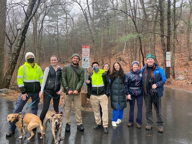 EVENT ORGANIZERS Gillian Lay, Brett Powers from the DCR with Jason Moreira and members of the Friends