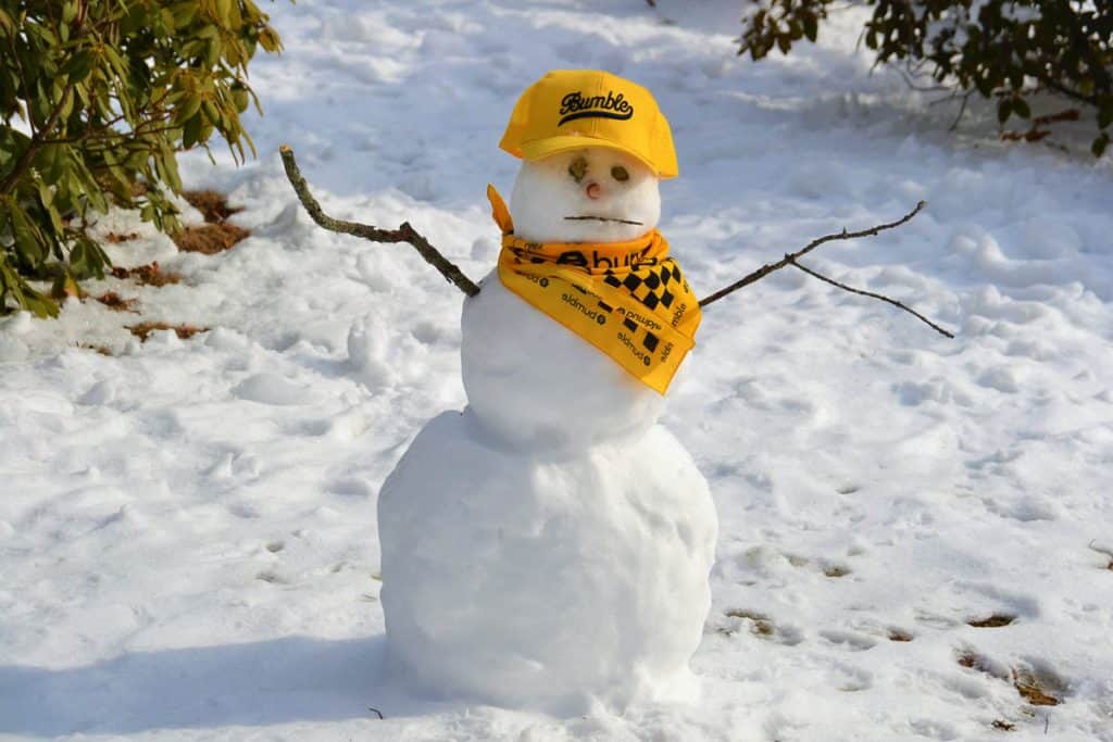 This snowman wears sunny yellow-2