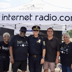 Zion Church Ministries staff and Everett officials, pictured from left to right: Director of Evangelism Ministry Marcia Brown, Bishop Robert Brown, new Police Chief Paul Strong, Mayor Carlo DeMaria and Executive Pastor Bishop Regina Shearer.