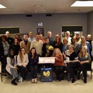 City employees gathered in the Keverian Room at City Hall to celebrate and express their best wishes to Linda Fragione on her retirement.