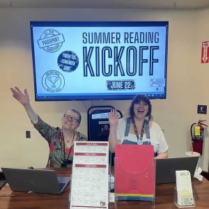 Staff members welcomed participants to the June 22 Kickoff Party.