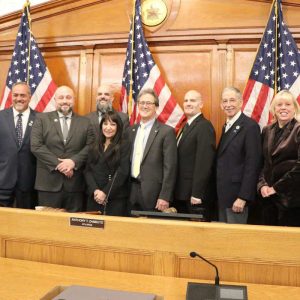 City Council members, shown from left to right: Ward 6 Councillor Chris Giannino, Ward 4 Councillor Paul Argenzio, Ward 3 Councillor Anthony Cogliandro, Councillor-at-Large Robert Haas, Vice President/Ward 5 Councillor Angela Guarino-Sawaya, President/Councillor-at-Large Tony Zambuto, Councillor-at-Large Marc Silvestri, Ward 2 Councillor Ira Novoselsky, Councillor-at-Large Joanne McKenna and Ward 1 Councillor James Mercurio. Missing from photo: Councillor-at-Large Michelle Kelley.
