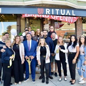 Mayor Carlo DeMaria cut the ribbon alongside elected officials, City of Everett staff and community members to welcome Ritual Coffee Bar to Everett.
