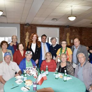 Mayor Carlo and First Lady Stacy DeMaria alongside attendees at the Italian American Heritage Month Celebration.