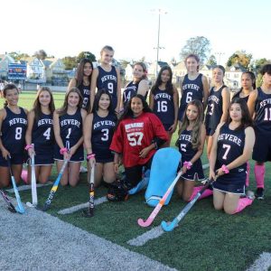 Meet the Revere High School Patriots Coed Varsity Field Hockey Team: Shown from left to right: Back row: Nicole Miranda, Genevieve Zierten, Victoria Ackles, Lena Morris, Siobhan Zierten, Zacharania Kalliavas, Leilaney Chicas, Kyles Lanes and Head Coach Victoria Correia; front row: Danni Hope Randall, Bianca Rincon, Ava Morris, Gemma Stamatopoulos, Sonia Haily, Katherine Nguyen and Ashley Garcia. (Advocate photo by Tara Vocino)