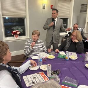 Mayor Gary Christenson with Forestdale Park residents Louise Martin, Jan Tribble and Kathy Sartell (Courtesy photo)