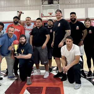 Participants at the first annual Recovery Dodgeball Tournament at the Everett Recreation Center.