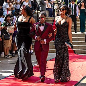 ALL ABOUT THE HENRYS: The Henry triplets – Thora, Dewayne and Sarah – enjoyed a big night that started on the Red Carpet. (Advocate Photos/Henry Huang)