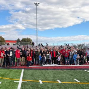 During halftime, former Crimson Tide athletes who went on to play in the NFL were honored.
