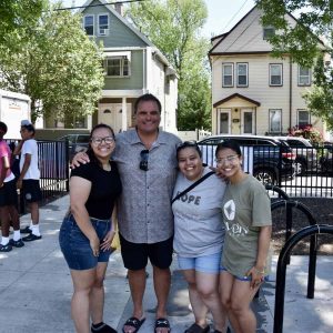 Mayor Carlo DeMaria alongside attendees at the Juneteenth Celebration.