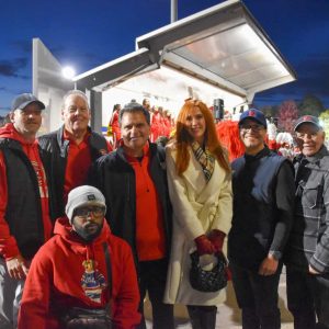 Brandon Conde (front row) alongside (from left, back row) DPW Director Jerry Navarra, Superintendent of Schools William Hart, Mayor Carlo DeMaria, First Lady Stacy DeMaria, Ward 3 Councillor Anthony DiPierro and City Council Legislative Aide Nick Saia.