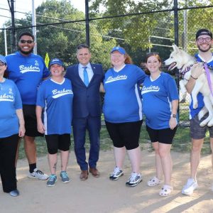 Shown from left to right: Coaches Janice Hart, Alex Tavares and Dawn Fucile, Mayor Gary Christenson and coaches Kaitlyn Burke and Rhiana Bartlett.