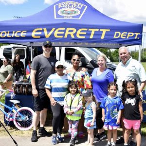 State Representative Joe McGonagle and Ward 4 Councillor Holly Garcia joined with the Everett Police Department, Eliot Family Resource Center and young attendees at the Transportation Fair.