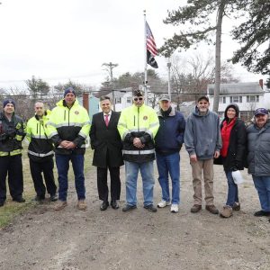 Mayor Gary Christenson joined DAV veterans and Fire Dept. personnel at Forest Dale Cemetery last Saturday morning – Roy Tribble, Derrick Power, George Perry, Fire Chief Steve Froio, Mayor Gary Christenson, Fire Commissioner Emery Haskell, VSO Kevin Jarvis and Jack Colangeli.