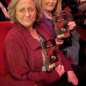 Sherry Allen (left) and Lisa Furtak attend a live performance of “Hadestown” at the Boch Center’s Wang Theatre. (Photo credit: Hebrew SeniorLife)