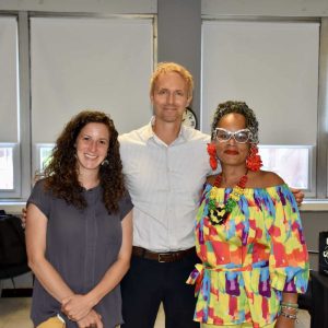 Shown from left to right: guest speakers Elise Wulff and Brett Mulder, alongside Diversity, Equity and Inclusion Officer Simone Holyfield.