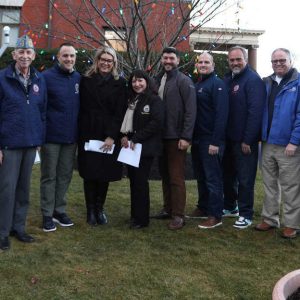 2.	Celebrating Hanukkah at Revere City Hall, Rabbi Surli Baron, Rabbi Lior Vevo, Councillor Ira Novoselsky, Mayor Patrick Keefe, State Rep. Jessica Giannino, Councillor Angela Guarino-Sawaya, Rabbi Ben Flax, city councillors Marc Silvestri and Paul Argenzio, school Committee members John Kingston and Anthony Caggiano and City Councillor Tony Zambuto.