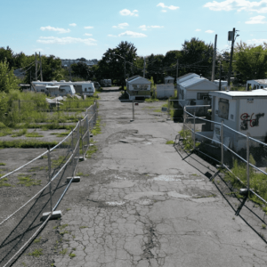 This is an aerial view of the former Lee’s Trailer Park on 418 Winthrop Ave., which has been the site for fires, vagrancy and crime.  (Courtesy photos)