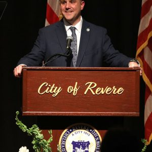 Mayor Patrick Keefe was all smiles delivering his State of the City Address to a packed Susan B. Anthony Auditorium on Wednesday evening announcing his administration’s goals to expand business opportunities, housing, education, and public safety. The mayor highlighted the completion of the new Point of Pines fire station, the recent addition of 12 new firefighters, and his plans for the expansion of the Revere Police Dept. to meet the community’s public safety needs.