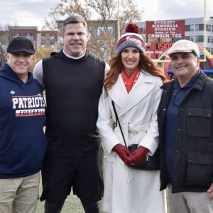 From left: Everett Police Chief Paul Strong, former New England Patriots linebacker and three-time Super Bowl champion Ted Johnson, First Lady Stacy DeMaria and Mayor Carlo DeMaria.