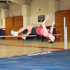 Gemma Stamatopoulos led the team with 11 points across three events including the high jump clearing 4 feet, 8 inches.  (Advocate photo by Emily Harney)