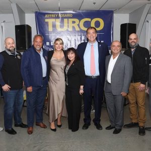 Supporting State Representative Jeffrey Rosario Turco were Councillor-at-Large Marc Silvestri, City Council President Anthony Cogliandro, Ward 4 Councillor Paul Argenzio, State Rep. Jessica Ann Giannino, Ward 5 Councillor Angela Guarino-Sawaya, School Committee Member Anthony Caggiano, Councillor-at-Large Bob Haas, III and City Council Vice President Ira Novoselsky.