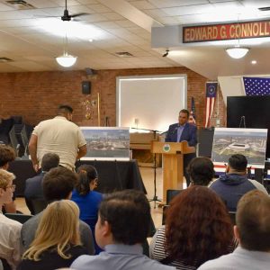 Attendees had the opportunity to share with Mayor Carlo DeMaria what they would like to see in the community benefits agreement for the potential stadium project.