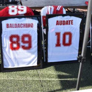 The jerseys of the former players who are no longer with us were framed and presented to their families.