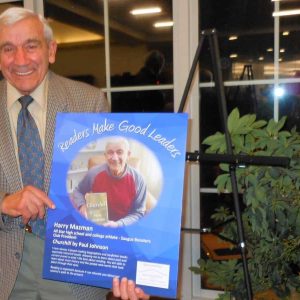 A LEADERSHIP AWARD: In 2018, Harry Mazman was among four town residents honored by the Saugus Public Library in the Readers Make Good Leaders program. (Saugus Advocate file photo by Mark E. Vogler)