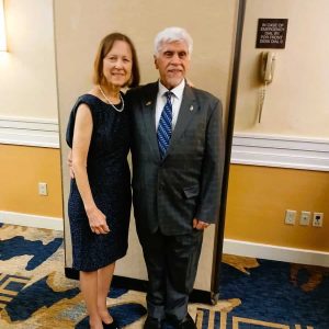 A LIONS CLUB LEADER: Tony Speziale (right) with his wife Karen, was honored recently at the Lions District 33N Mid-Winter Banquet. He was recognized for all he has done in the Saugus Lions Club and the community as King Lion. (Courtesy Photo of Corinne Riley)