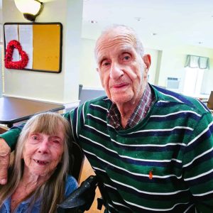 A LOVING COUPLE: Marilyn and Louis Fantasia took some time this week during an interview at the Saugus Rehabilitation & Nursing Center to talk about the best times of their lives together and Louis becoming Saugus’ newest Centenarian. (Saugus Advocate photo by Mark E. Vogler)