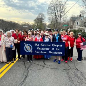 A PATRIOTIC PARADE: Members of the Parson Roby Chapter of the Daughters of the American Revolution participated in the Patriots’ Day Parade that celebrated the 250th anniversary of the start of the American Revolution. (Courtesy photo to The Saugus Advocate)