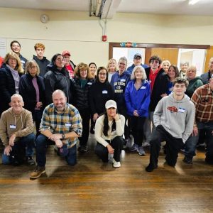 A corps of volunteers pitched in to help at the Saugus United Parish Food Pantry’s annual Thanksgiving food drive last Saturday in the basement of Cliftondale Congregational Church. (Saugus Advocate photo by Mark E. Vogler)