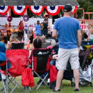 A crowd gathered in Lynnhurst on July 3 to enjoy the Brian Maes Band. (Courtesy photo of Laura Eisener)