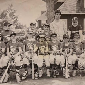 Photo donated by Robbie Buckley via Timmy Gover; left to right: back row: Mario Russo flashing the peace sign; Jeff Webb; the late Timmy Murphy (far right); sitting: Dickie Santo with his game face on; Danny O’Boyle flashing that familiar O’Boyle smile; Chic sitting, eyes closed in a Zen-like moment, with Timmy Gover to his left. Fill in the rest for me, Malden.