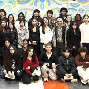 MHS ADAMS SCHOLARSHIP AWARDS: Malden High School Principal Chris Mastrangelo (at right) and his administrative team hosted a celebration breakfast before school for the nearly 100 members of the MHS Senior Class of 2026 who were named recipients of the John and Abigail Adams Scholarship. Sponsored by the Commonwealth of Massachusetts, the scholarship is awarded for excellence in the MCAS testing program. The scholarship covers full tuition for four years at any state college, university or community college. Many of the winners are shown above with the principal at the breakfast. (Courtesy/Malden High School Photo)