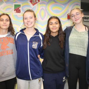 Greater Boston League All-Stars, shown from left to right: Amelia Berliner, Abigail Morrison, Beatriz Santos and Addison McWayne.