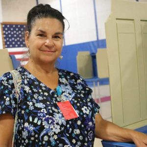 Karen Cardone voted at the polls in Tuesday’s State Primary.