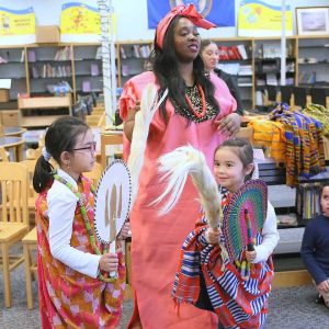 Author Ada Ari engaging A.C. Whelan students at her recent visit.
