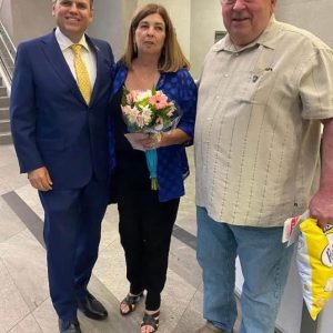 Malden Mayor Gary Christenson, Malden Police Commissioner Barbara Walsh Murphy and “First Gentleman,” husband Jeff.