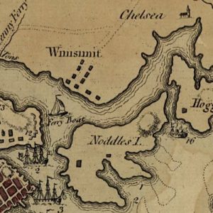 A map that depicts the location of the Battle of Chelsea Creek.  (Wikipedia)