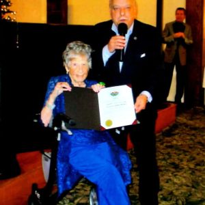 Ward 1 Councillor Wayne Matewsky presents Everett resident Betty McNeil with a Citation on behalf of the Mayor and City Council in celebration of her 100th Birthday. (Courtesy photo)