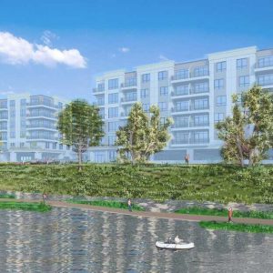 Artist’s renderings show the floating boardwalk which will allow public access along the Malden River that would connect the Rivergreen trail system to the Village Landing Park walking trail.